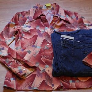 Geometric Vintage Button Down